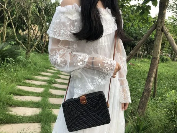 Boho kwadratowa torba z wikliny Boho kwadratowa torba z wikliny
