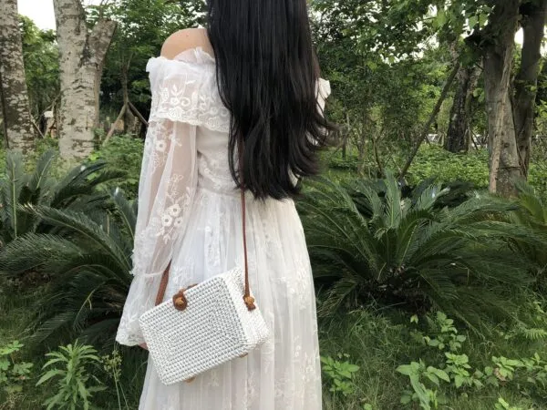Boho kwadratowa torba z wikliny Boho kwadratowa torba z wikliny