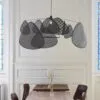 Czarna lampa wisząca z rattanu Czarna lampa wisząca z rattanu