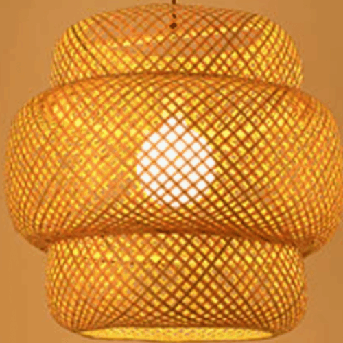 Elegancka lampa wisząca z rattanu