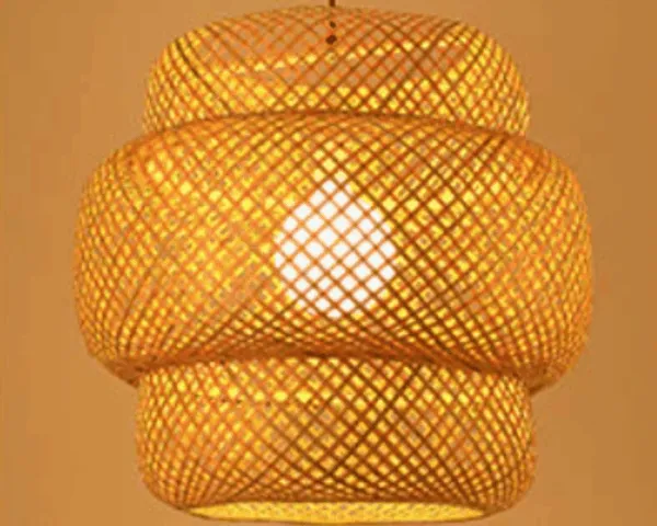 Elegancka lampa wisząca z rattanu