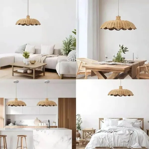 Elegancka lampa wisząca z rattanu, pleciona ręcznie Elegancka lampa wisząca z rattanu, pleciona ręcznie