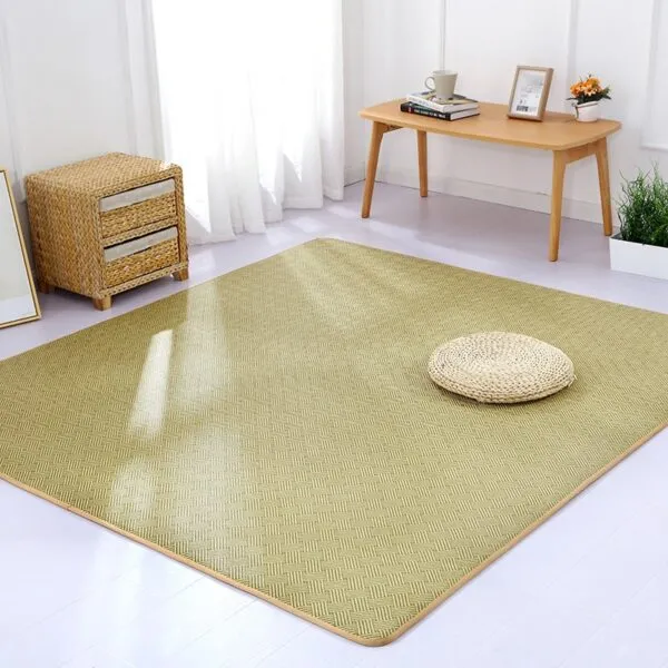 Gruby dywan tatami z rattanu