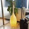 Japońska lampa podłogowa z wikliny z LED