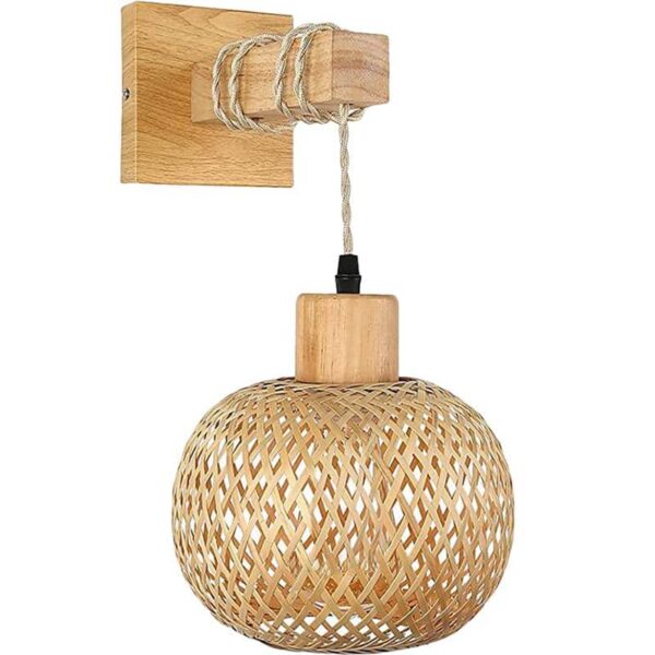 Kinkiet Rattan Retro z Drewna Kinkiet Rattan Retro z Drewna