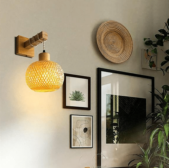 Kinkiet Rattan Retro z Drewna Kinkiet Rattan Retro z Drewna