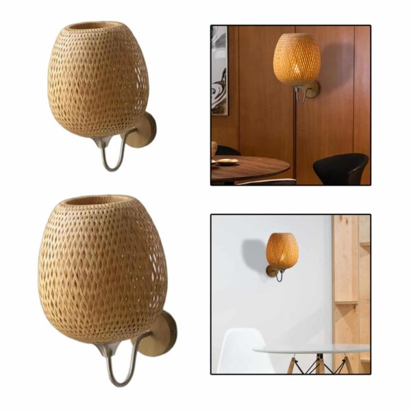 Kinkiet rattanowy boho retro