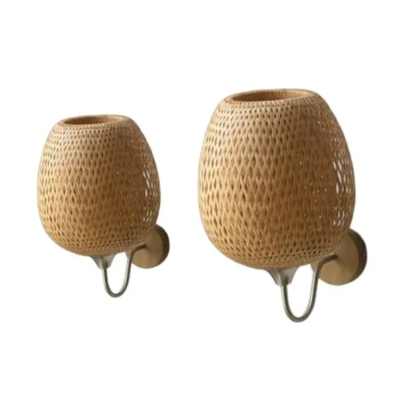 Kinkiet rattanowy boho retro