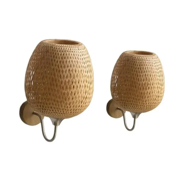 Kinkiet rattanowy boho retro