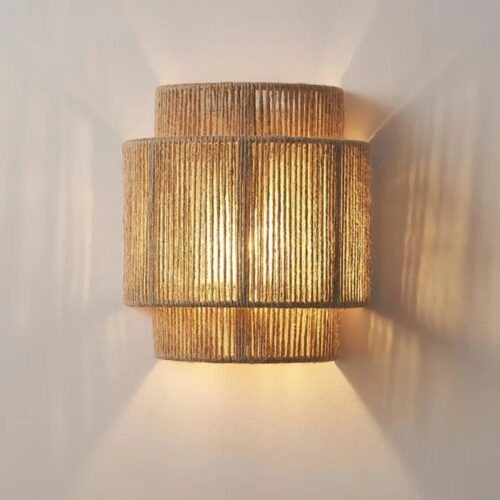 Kinkiet z Rattanu Japoński Design