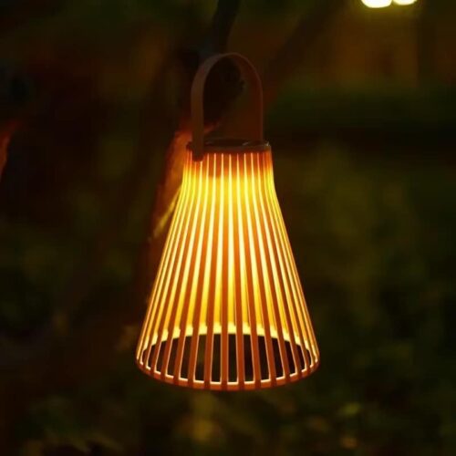 Kolorowa Lampa Solarna z Rattanu Kolorowa Lampa Solarna z Rattanu