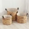Kosz na pranie z rattanu z uchwytami