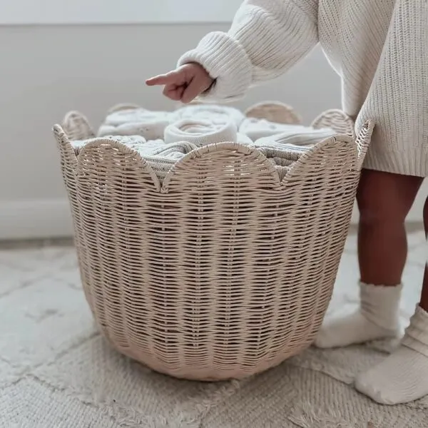Kosz na pranie z wikliny w stylu skandynawskim Kosz na pranie z wikliny w stylu skandynawskim