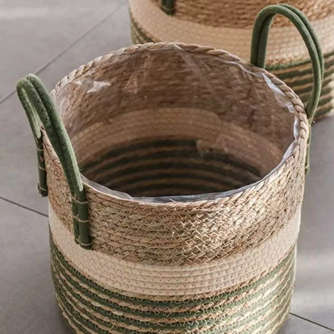 Rattan, splot i zielone pasy