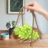 Kosz wiklinowy vintage z uchwytem Kosz wiklinowy vintage z uchwytem
