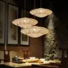 Kreatywna lampa wisząca z rattanu w stylu chińskim