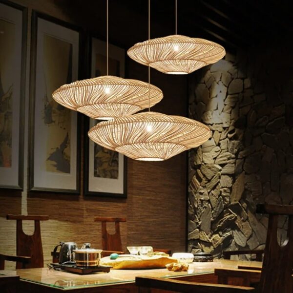 Kreatywna lampa wisząca z rattanu w stylu chińskim Kreatywna lampa wisząca z rattanu w stylu chińskim