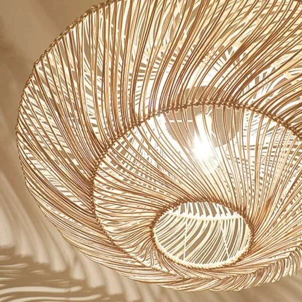 Kreatywna lampa wisząca z rattanu w stylu chińskim
