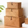 Kufer z naturalnego rotangu w 3 rozmiarach