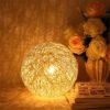 Lampa nocna rattanowa kula LED