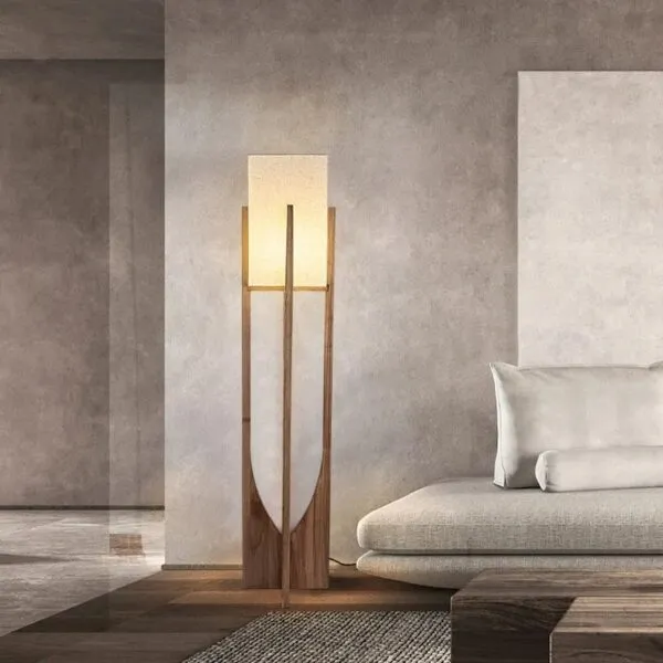 Lampa nocna z drewna nowoczesna