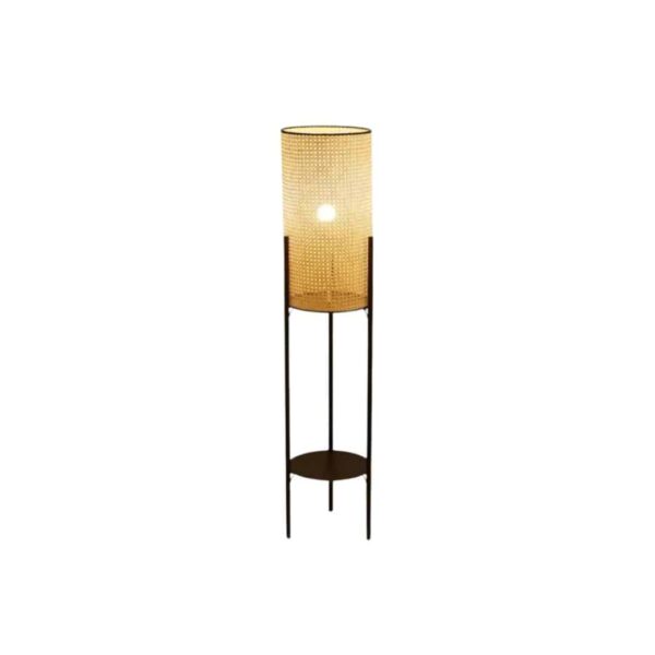 Lampa podłogowa rattanowa vintage na trójnogu