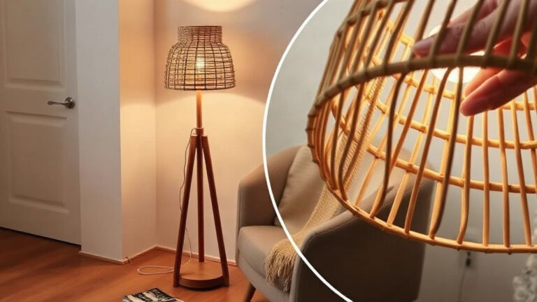 Lampa podłogowa z rattanu do czytania: światło, stabilność i materiał