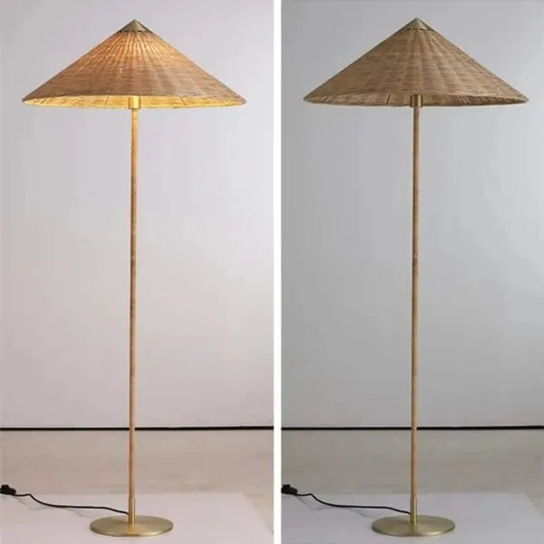 Lampa podłogowa z rattanu, minimalistyczna Lampa podłogowa z rattanu, minimalistyczna