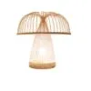 Lampa podłogowa z rattanu w kształcie grzybka