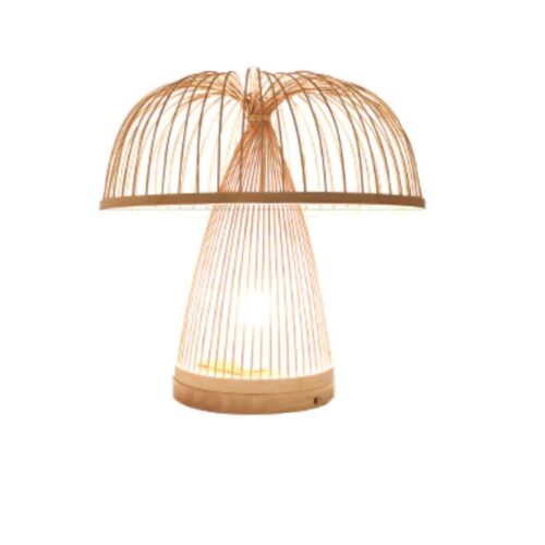 Lampa podłogowa z rattanu w kształcie grzybka Lampa podłogowa z rattanu w kształcie grzybka