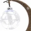 Lampa rattanowa w kształcie srebrzystego księżyca