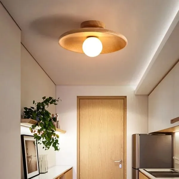 Lampa sufitowa drewniana LED w stylu skandynawskim