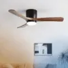 Lampa sufitowa LED z wentylatorem, drewniana, w stylu skandynawskim