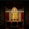 Lampa sufitowa rattanowa LED vintage