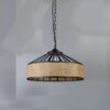 Lampa sufitowa rattanowa z czarnym stelażem