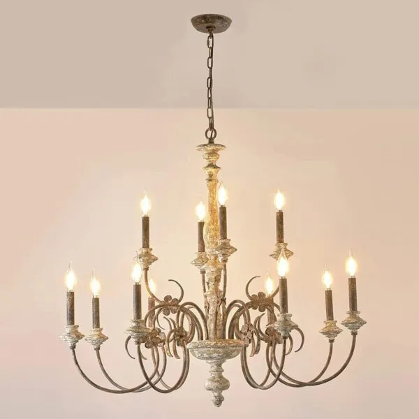 Lampa sufitowa z drewna LED w stylu żyrandola Lampa sufitowa z drewna LED w stylu żyrandola