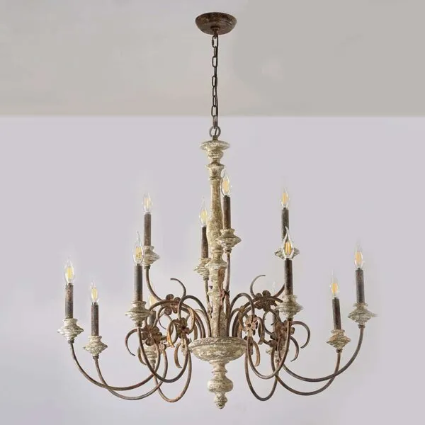 Lampa sufitowa z drewna LED w stylu żyrandola Lampa sufitowa z drewna LED w stylu żyrandola