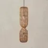 Lampa sufitowa z rattanu LED w stylu vintage