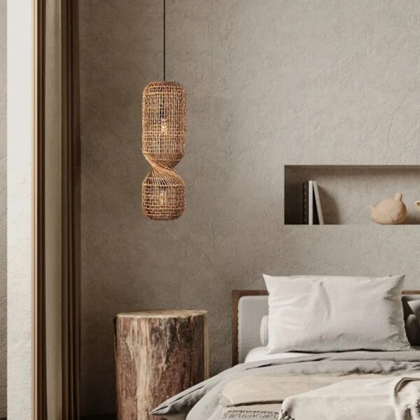 Lampa sufitowa z rattanu LED w stylu vintage Lampa sufitowa z rattanu LED w stylu vintage