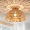 Lampa sufitowa z rattanu w stylu boho