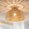 Lampa sufitowa z rattanu w stylu boho