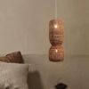 Lampa sufitowa z rattanu w stylu japońskim