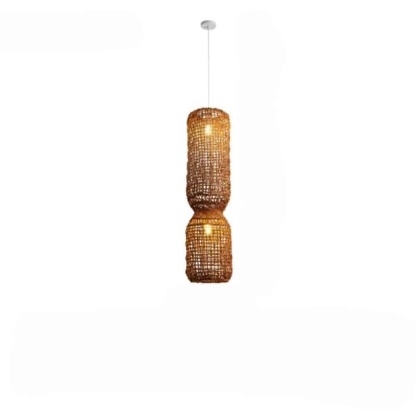 Lampa sufitowa z rattanu w stylu japońskim