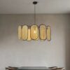 Lampa sufitowa z rattanu w stylu retro