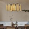 Lampa sufitowa z rattanu w stylu retro