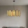 Lampa sufitowa z rattanu w stylu retro