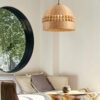 Lampa sufitowa z rattanu z ozdobnymi kulkami Lampa sufitowa z rattanu z ozdobnymi kulkami