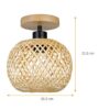 Lampa sufitowa z wikliny w kuli