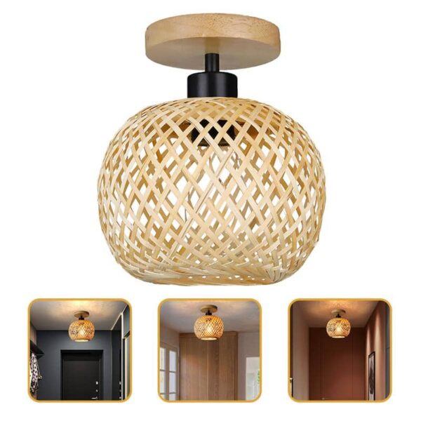 Lampa sufitowa z wikliny w kuli