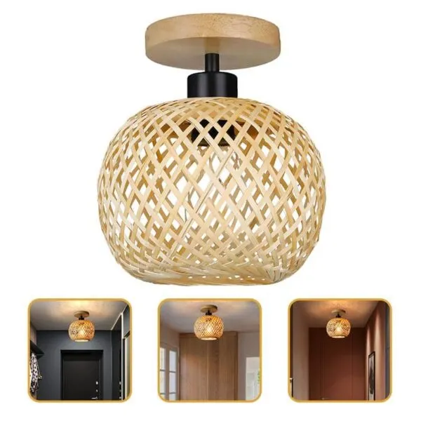 Lampa sufitowa z wikliny w kuli